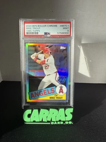 2020 Topps Chrome Ben Baller Mike Trout PSA 9 Angels 1985 85TC1