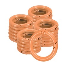 24-Pack Metal Spring O Rings, 5/8" Zinc Alloy Keyring Buckle Orange 