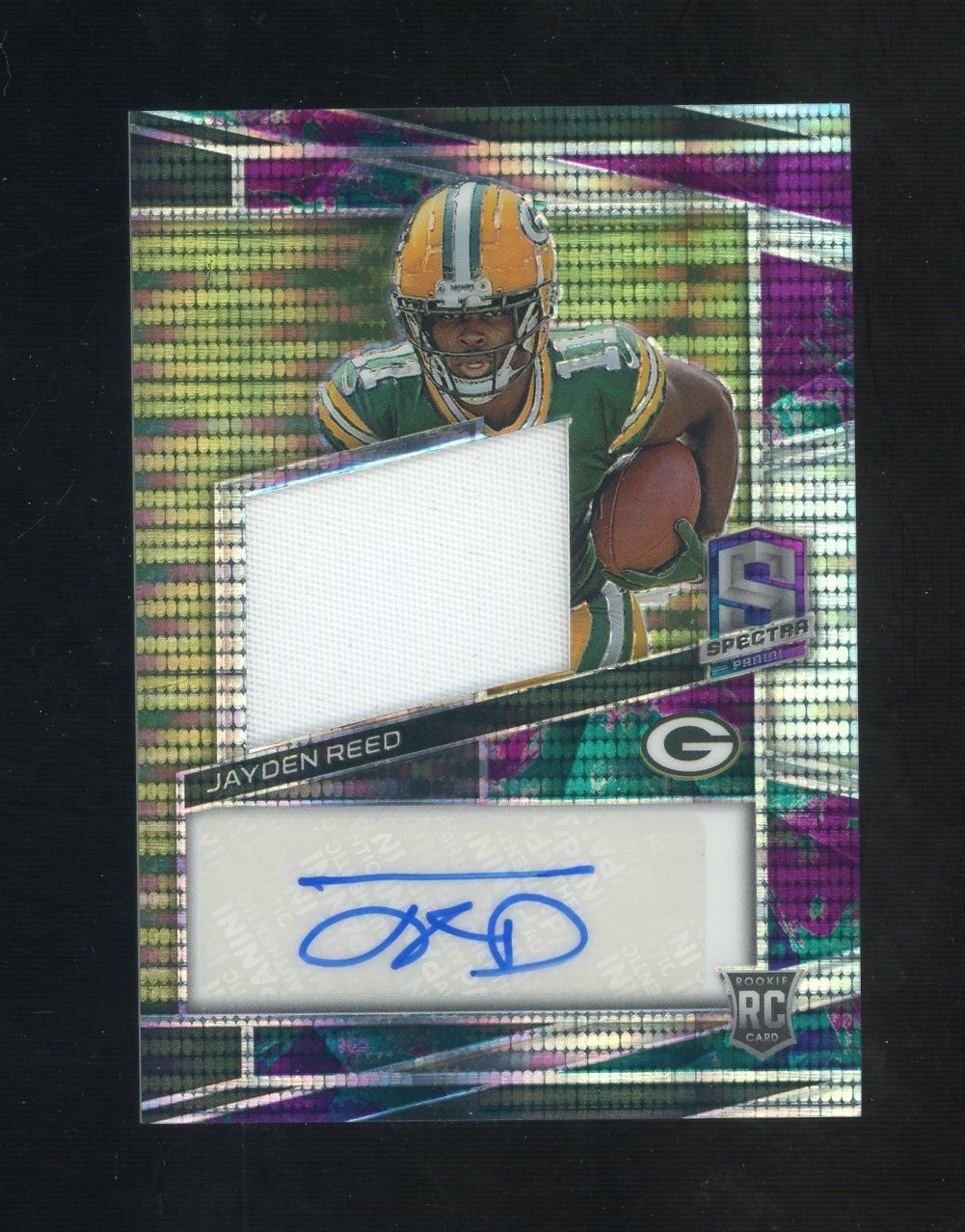 2023 Panini Spectra Celestial #218 Jayden Reed RPA RC Patch AUTO 56/75
