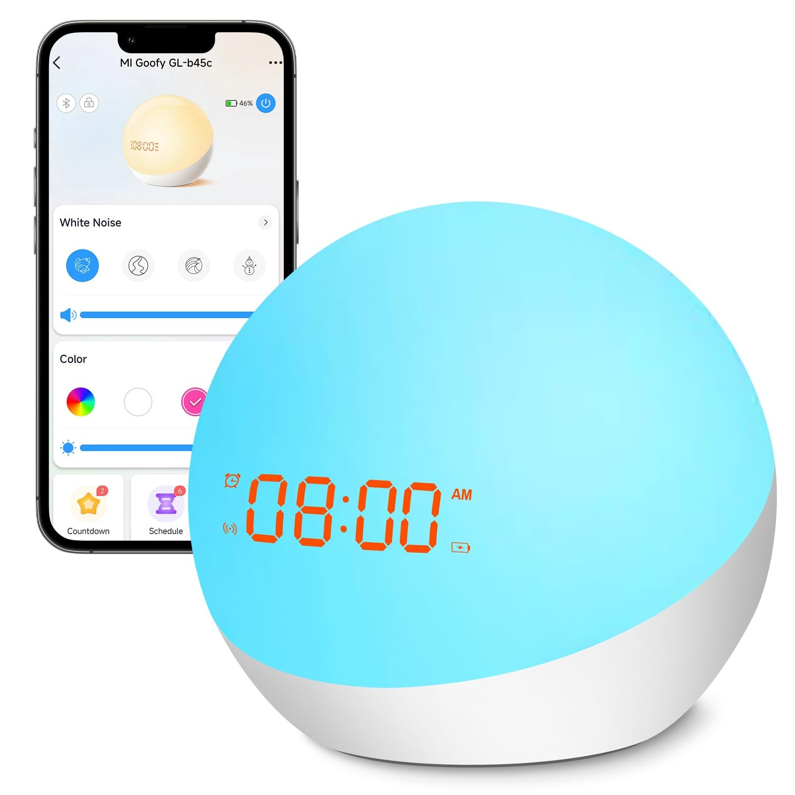 Alarm Clock for Kids with Sleep Trainer and Night Light Portable Design-image