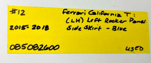 (LOCAL PICKUP)15-18 Ferrari California T: LH Driver Side Rocker Panel Side Skirt