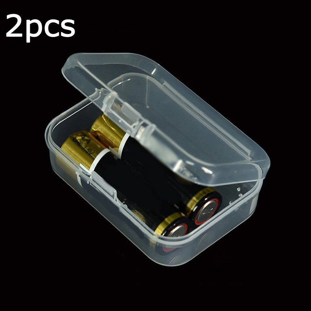 2xRectangular Plastic Transparent Storage Box Beads Jewelry Container Organizer