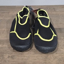 Wonder Nation Unisex Kids Water Shoes Black/Yellow Trim US 4-5 New