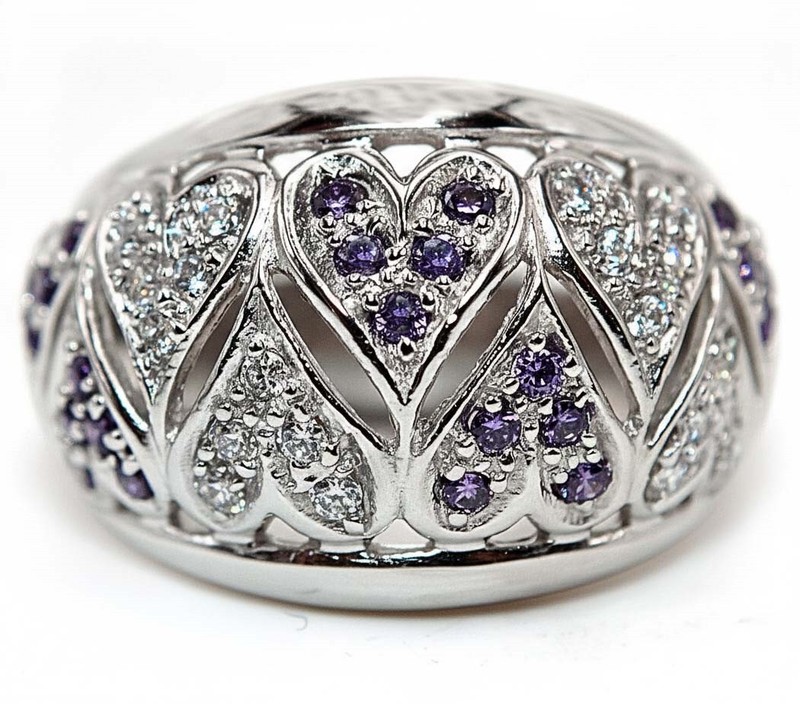 Heart 2CT  Amethyst 925 Sterling Silver Ring Jewelry Sz 7 F8-2
