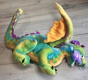Melissa & Doug Dragon Plush Posable Wired Wings & Legs Retired Over 3ft FLAW!