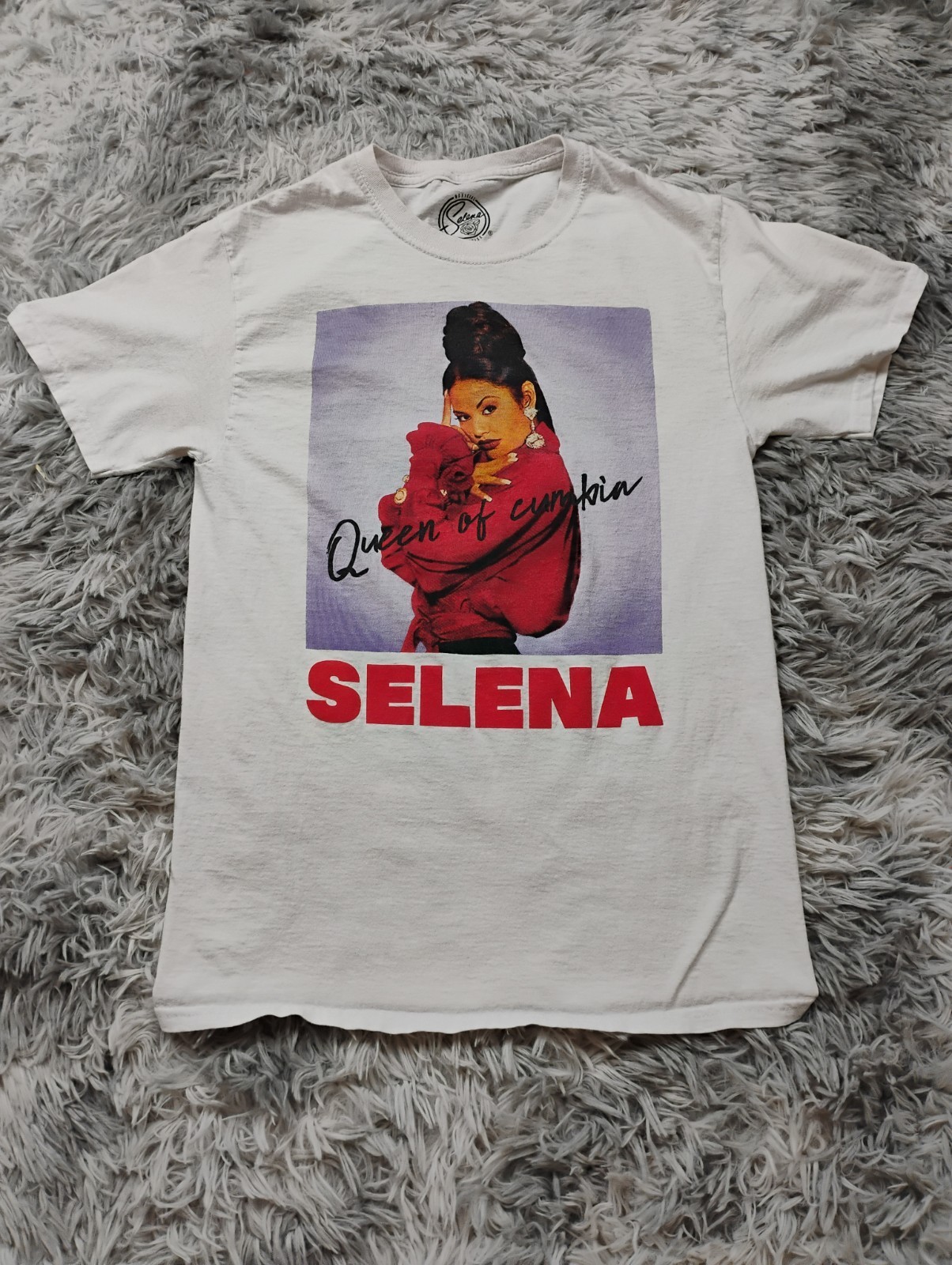 Selena Quintanilla Shirt Women's Small White Crew Neck Short Sleeve