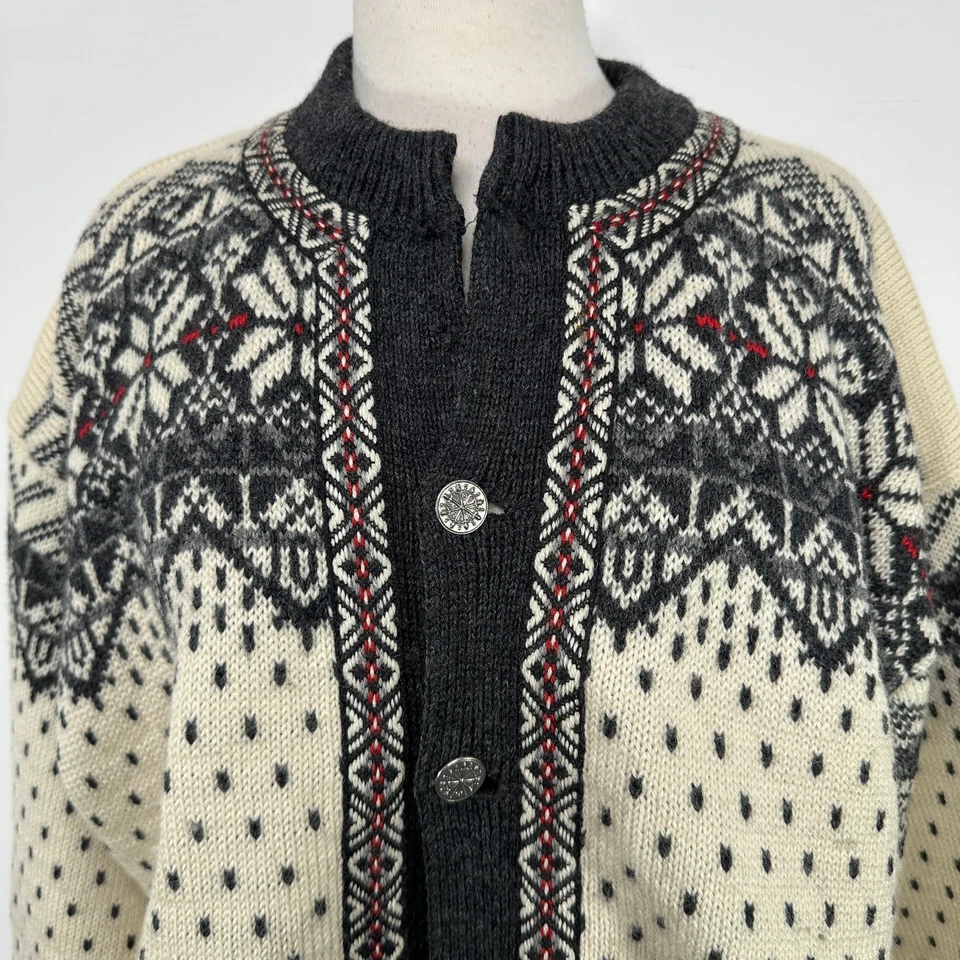Nordstrikk Noruega Marfil Gris Isla Justa Cárdigan Suéter Botones de Metal Unisex L Foto 4 de 4