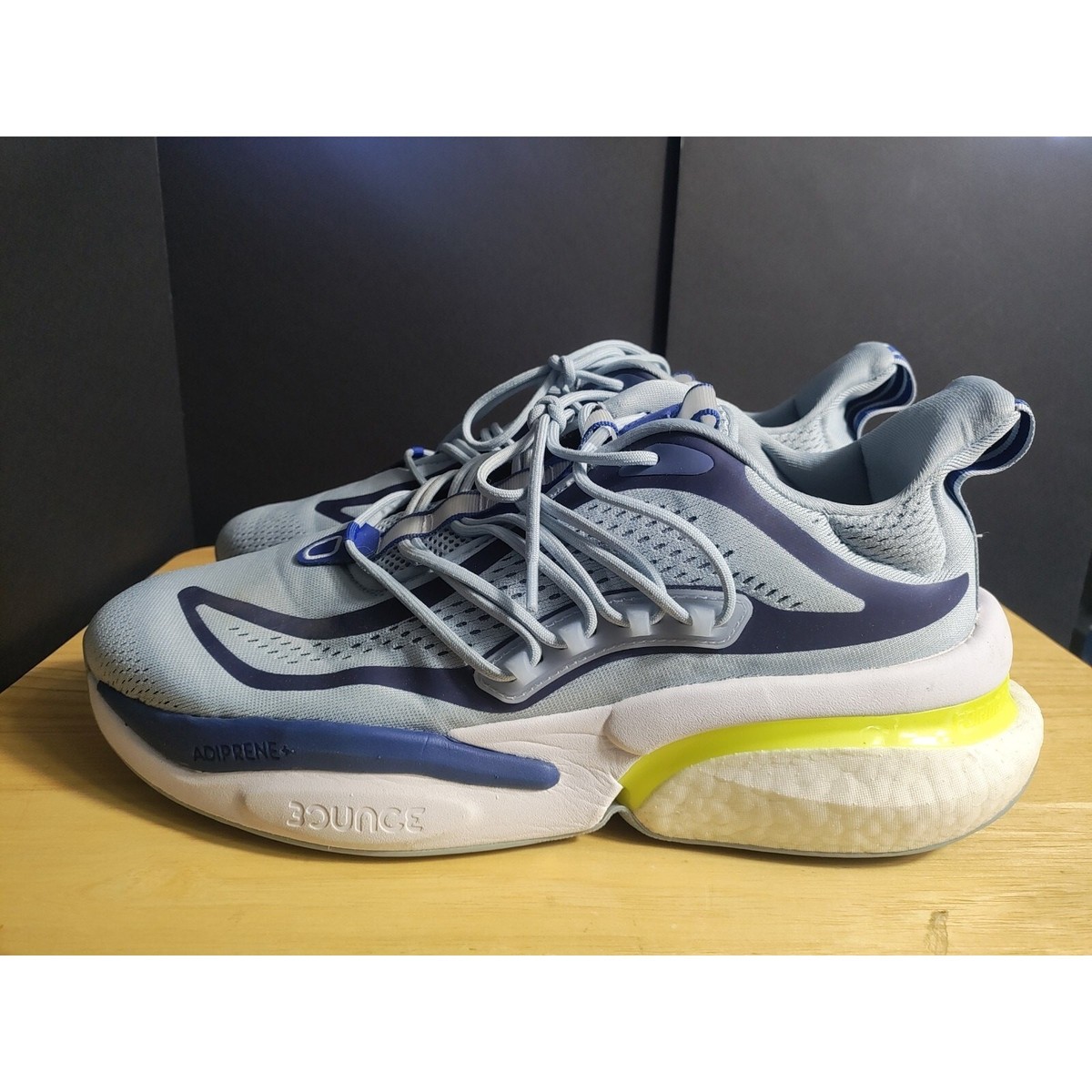 Adidas Alpha Boost Men's US 12 Blue Yellow White Retro Sport Life IE9701 View 4