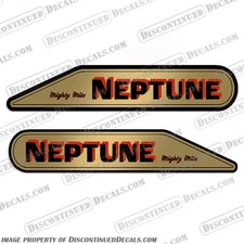 Fits Neptune Mighty Mite Outboard Decals - (Set of 2) 6" Long