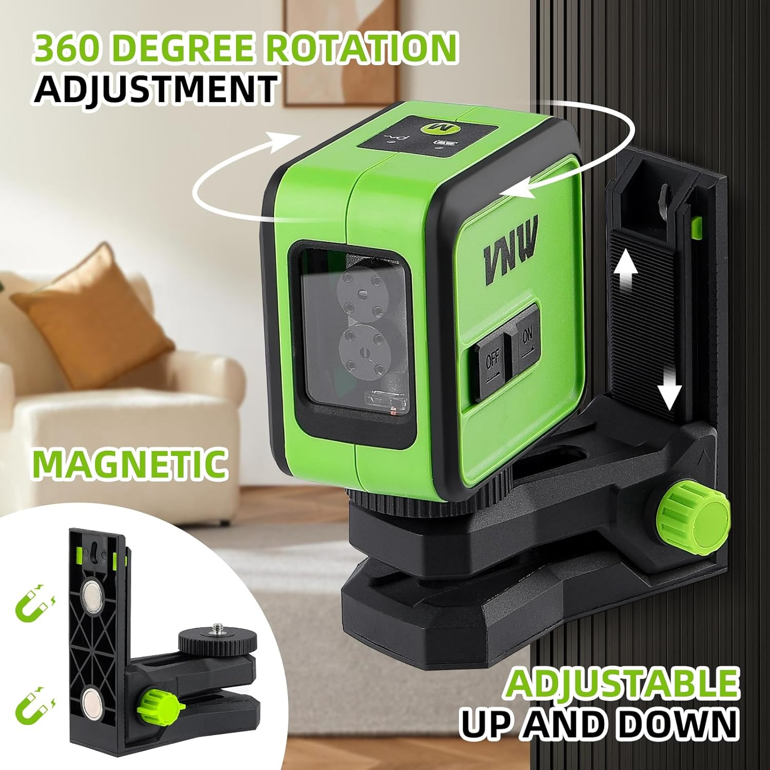 Laser Level with 50Inch Tripod - 98Ft Self Leveling Cross Line Leveler Tool for 