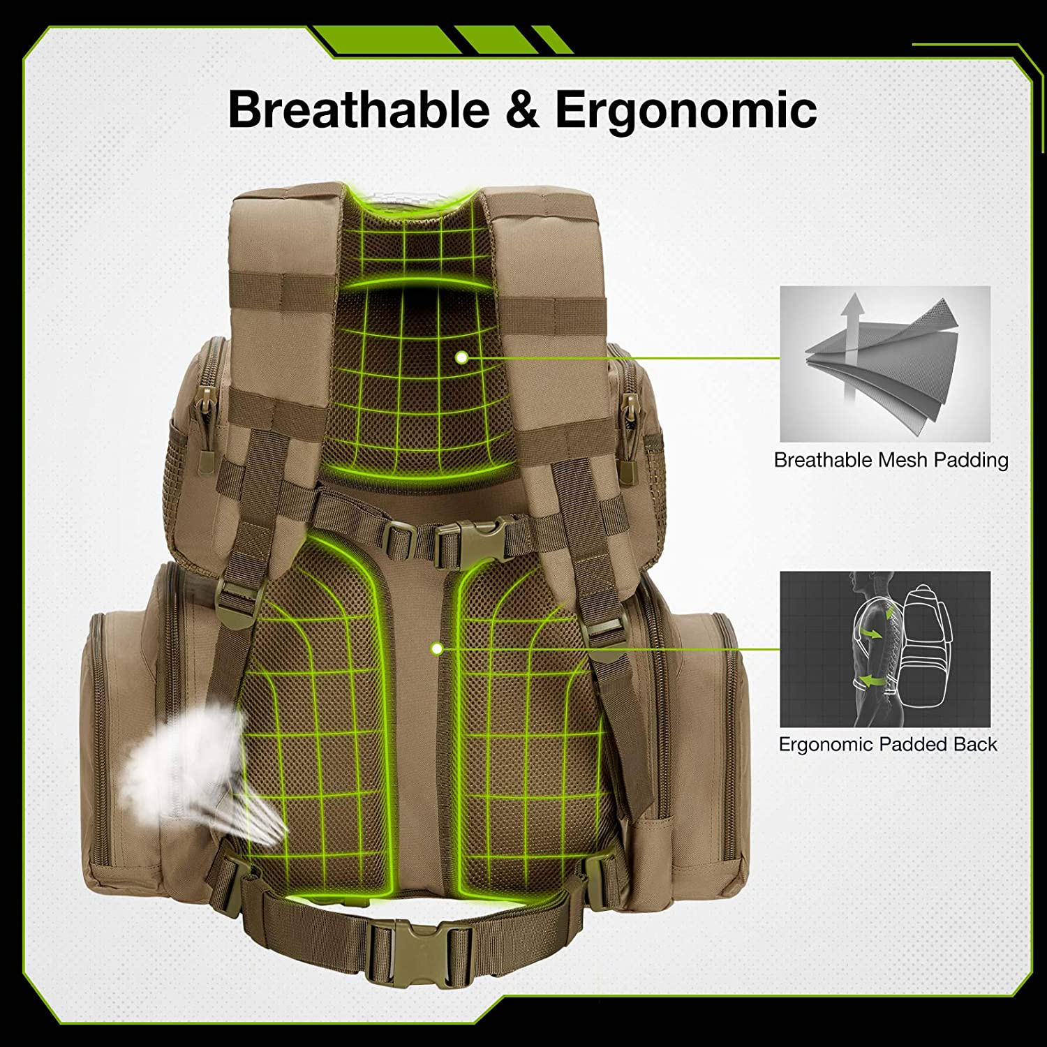 LARGE Tactical Range Backpack Bag Gun Firearm Accessories Ammo Pistol ...