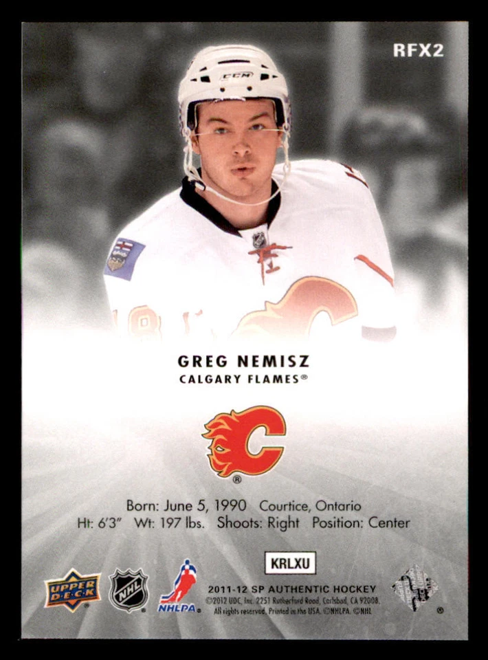 2011-12 SP Authentic Holoview FX #RFX2 Greg Nemisz - Image 2 of 2