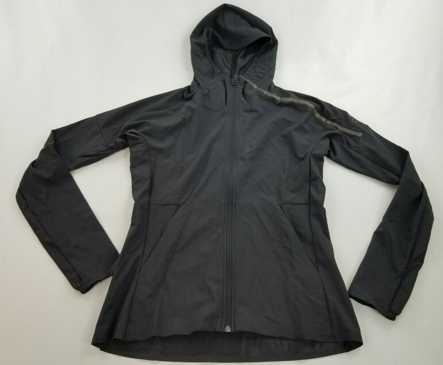 Adidas Femme Veste Fermeture Éclair Course DU2637 Réfléchissant Noir Sz