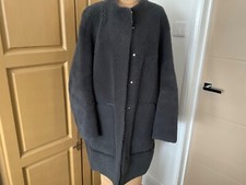 Sprung Freres Coat Shearling Teddy/leather Gray