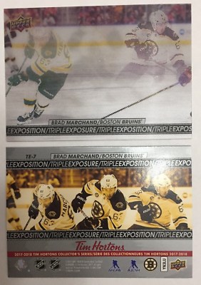 2017/18 Tim Hortons UD TRIPLE EXPOSURE BRAD MARCHAND TE 7 MINT INSERT *L@@K*