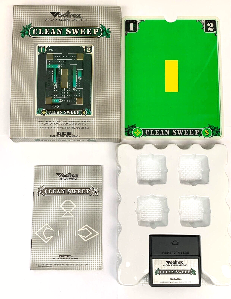 BANDAI CLEAN SWEEP Vectrex カートリッジ Vectrex CLEAN SWEEP Video Game Complete Box Manual Cartridge