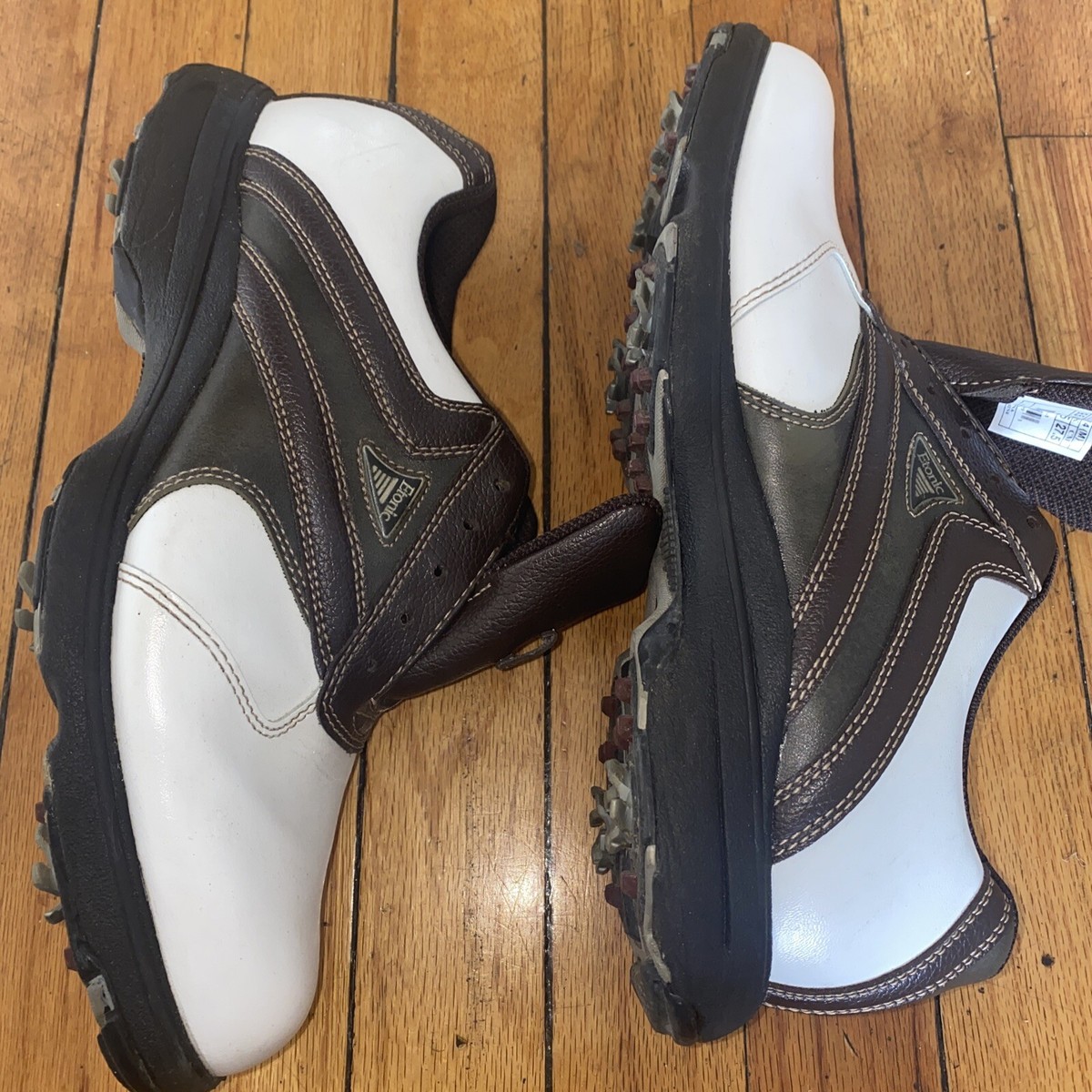 Etonic Lites Golf Shoes Size 9.5 Etonic Lites G11128 7930 Mens White Brown Lace Up Golf Shoes  main image 2