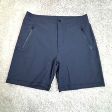 Mack Weldon Shorts Mens Large Navy Blue Hybrid Flat Front Performance Board