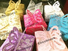 Butterfly Glitter Gift Candy Bomboniere Baby Shower Wedding Party Favor Box