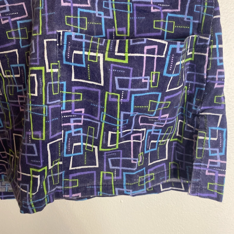 Bonita Multi-Colored Patterned Mock Neck Scrub Top Medical Uniform XL - Image 3 of 4