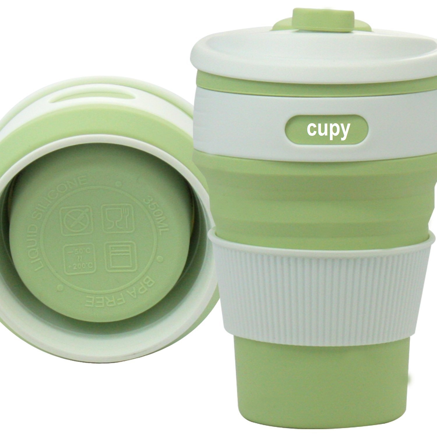 Cupy Reusable Coffee / Tea Travel Cup 100 Leak Proof & Collapsible