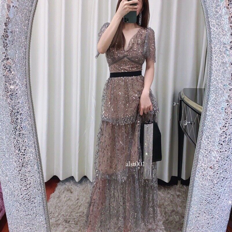 leaf sequin midi dress Rent Leaf Sequin Midi Dress - Self-Portrait