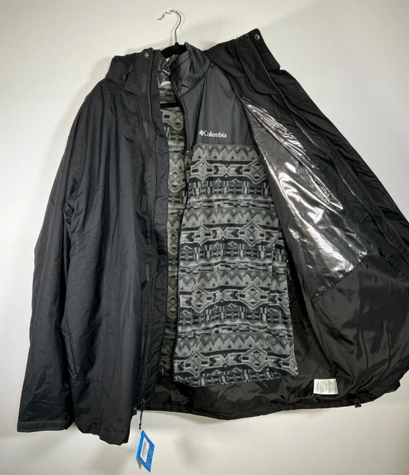 Columbia Bugaboo II Fleece Interchange Men's Big & Tall 2XL Black Jacket - Image 2 of 4