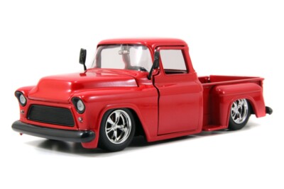 JADA BIGTIME BTK 1955 CHEVY STEPSIDE PICKUP TRUCK RED 1:24 DIECAST