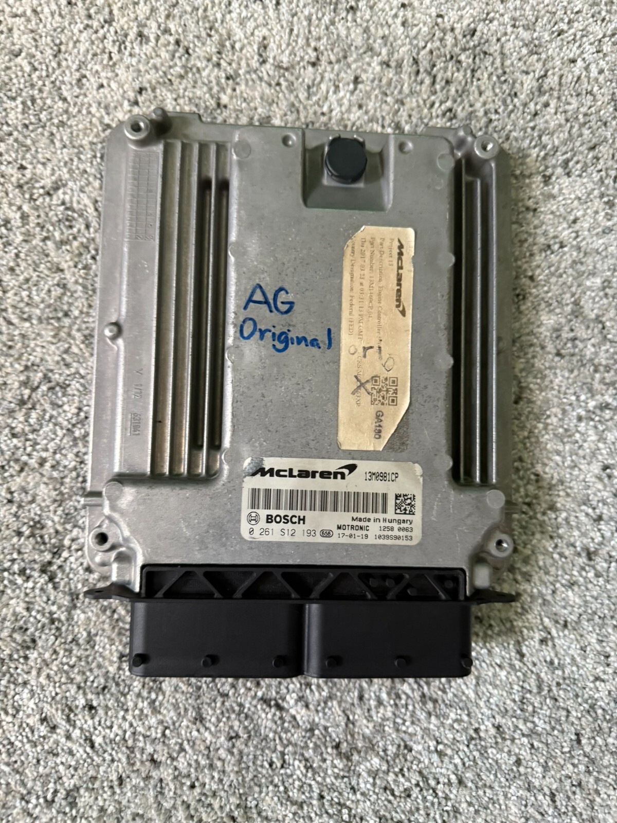 2016-2021 MCLAREN 570S 3.8L RWD ECU ECM ENGINE COMPUTER CONTROL MODULE 13M0981CP