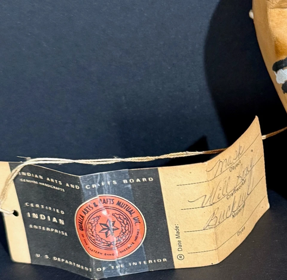 БУДЕТ ДЛИННЫЙ ЧЕРОКИ BUCKEYE «ВОИН» МАСКА, ОРИГИНАЛЬНЫЙ QUALLA ЯРЛЫК, НОВОМ! - Изображение 3 из 4