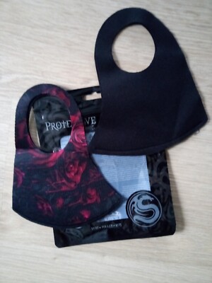 Face Mask Gesichtsmaske Gothik Tribal Rose schwarz