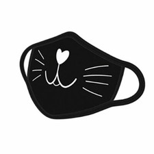 Unisex Adult Reusable/Washable/Breathable Cat or Plain Black Face Mask