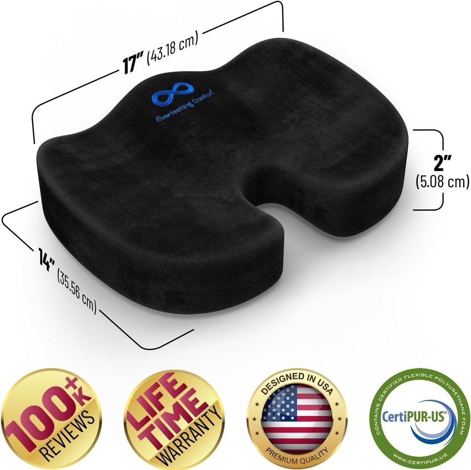 Comfort Seat Cushion Tailbone Pain, Donut Pillow, Back, Posture