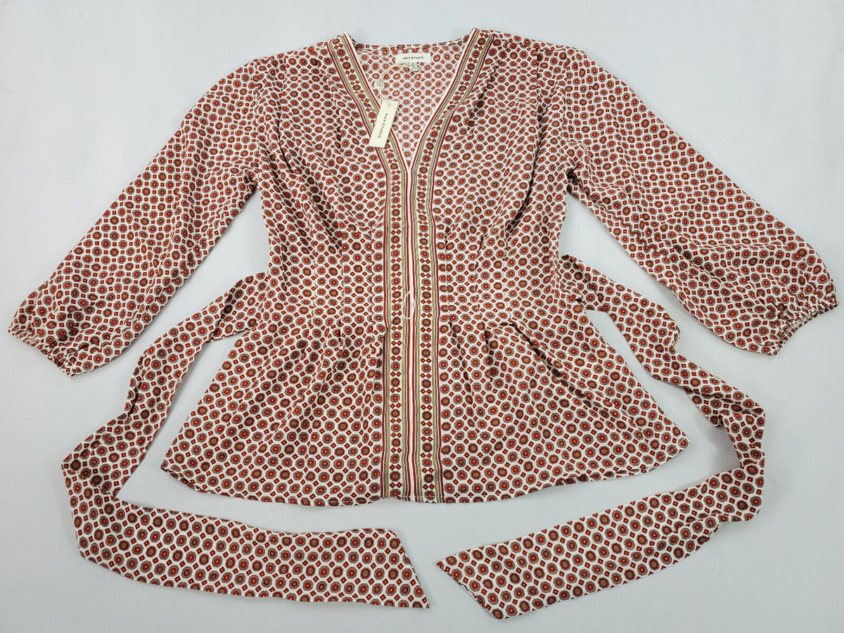 MAX STUDIO women blouse top shirt 2705D36 BRFIHXSQ red white