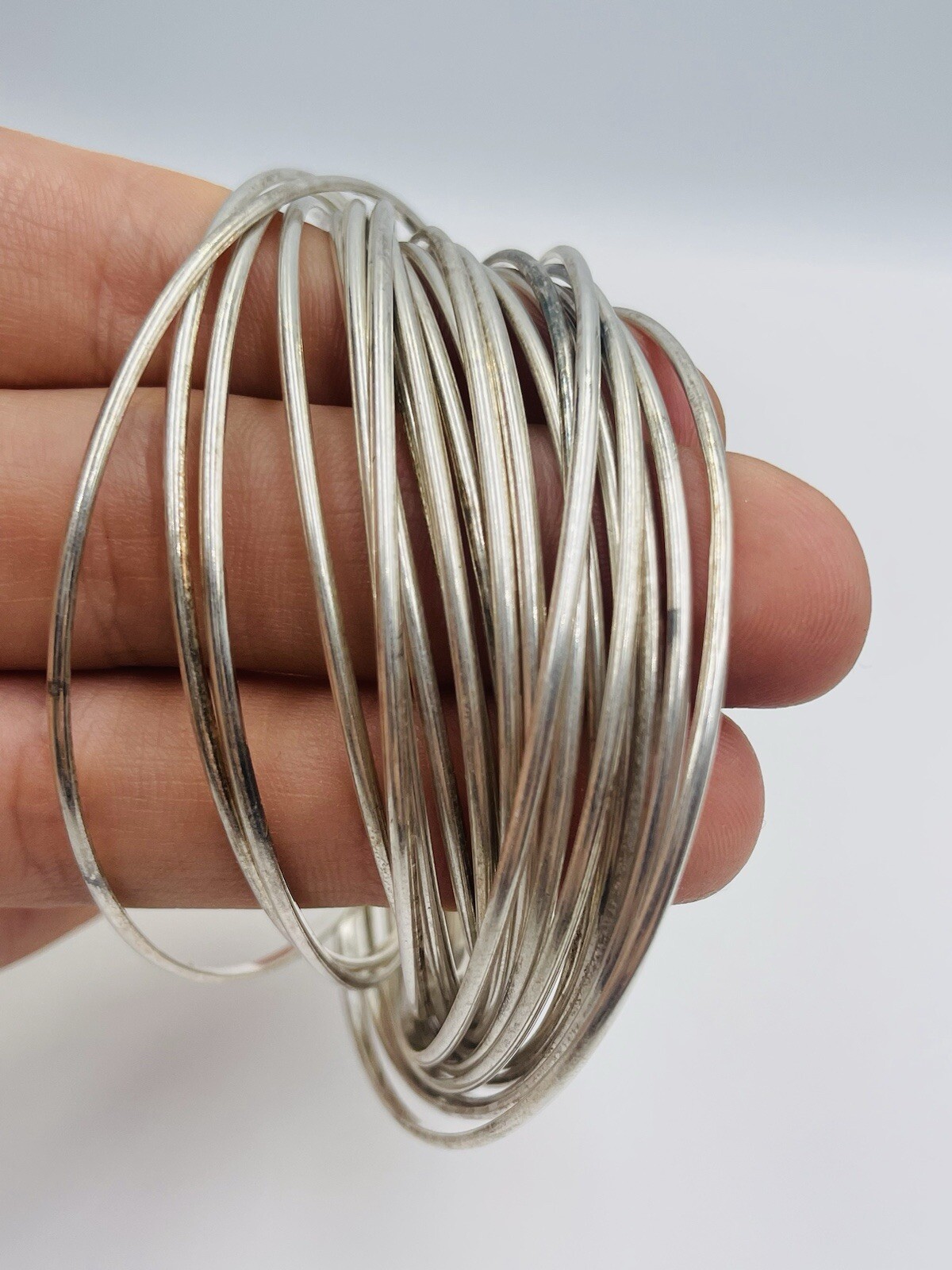 Silpada Sterling Silver 21 Ring Rolling Bangle Sa… - image 3