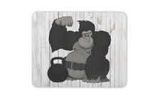 Kettlebell Gorilla Mouse Mat Pad - Gym Exercise Weights Gift PC Computer #4138