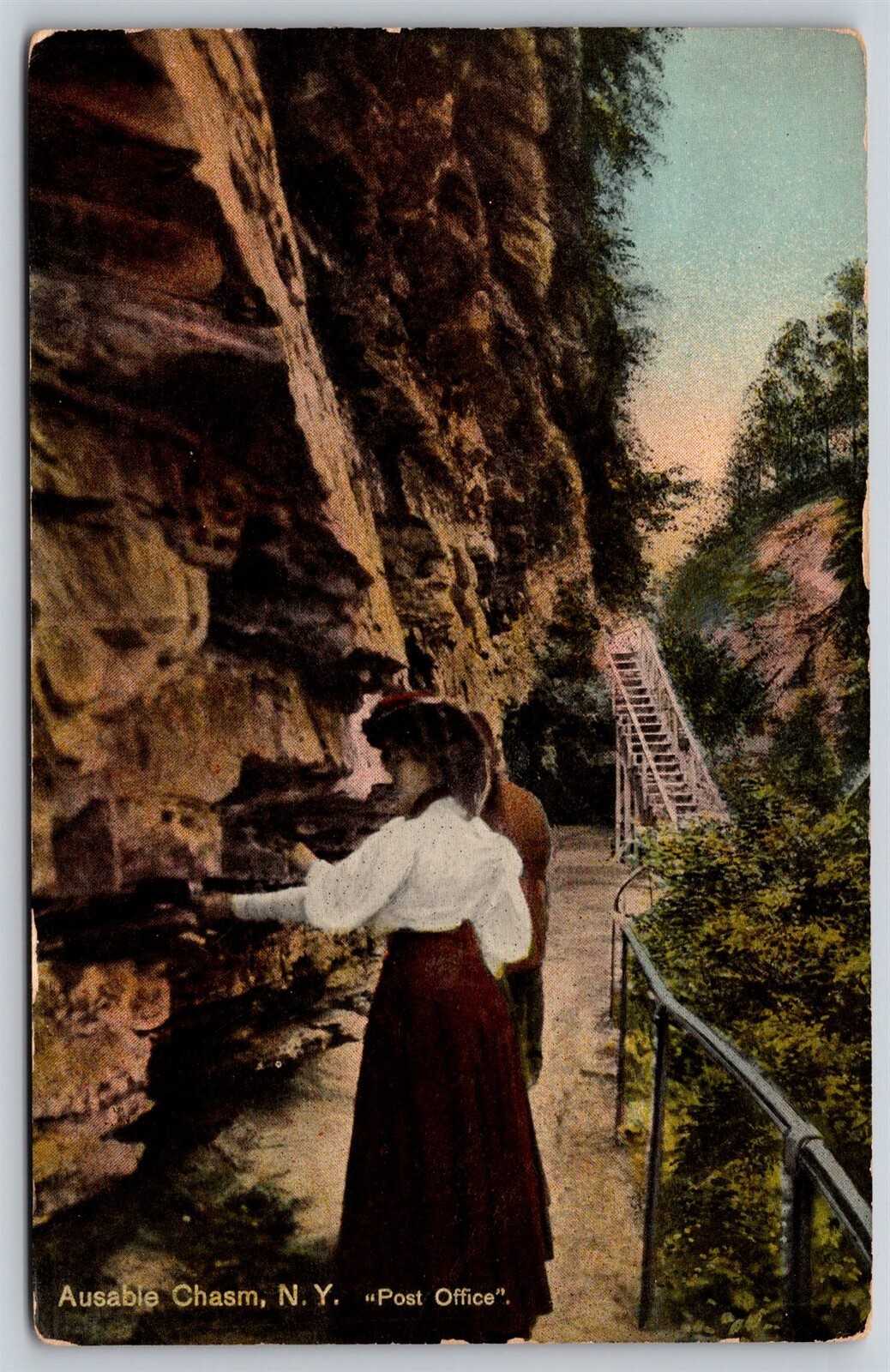 Postcard Post Office, Ausable Chasm NY U141 eBay