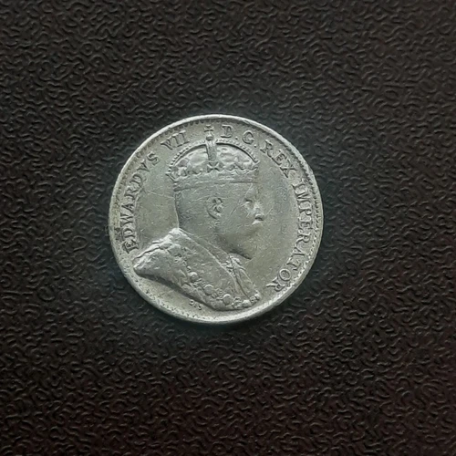 1910 CANADA 5 CENT COIN KING EDUARD VII. SILVER.