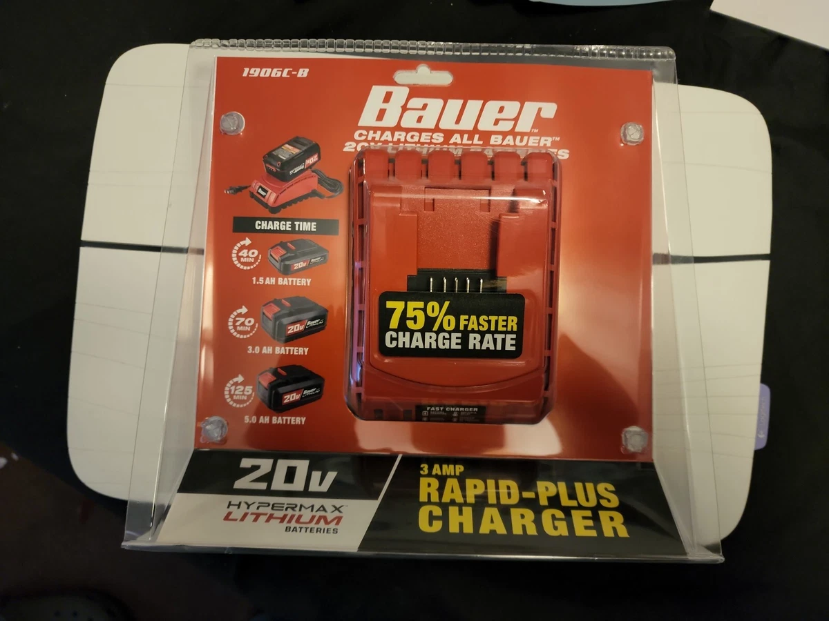 BAUER 20V LithiumIon Rapid Charger, 52 OFF