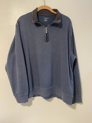 Mens Van Heusen Blue/Gray 1/4 Zip Sweater XL | eBay