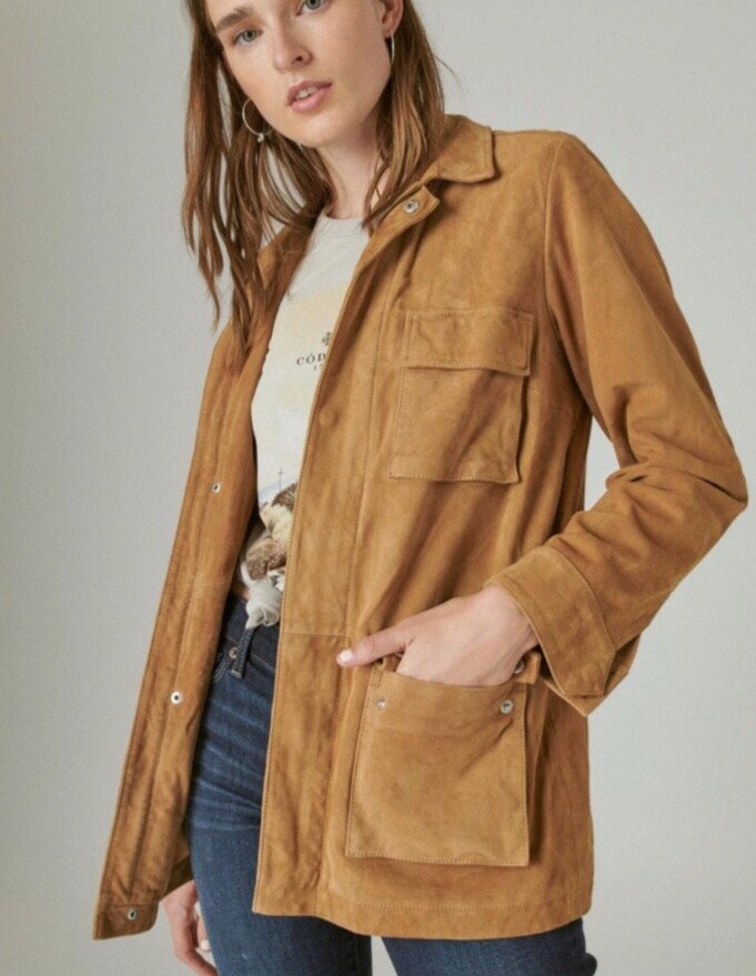 Genuine Suede Utility Jacket 
