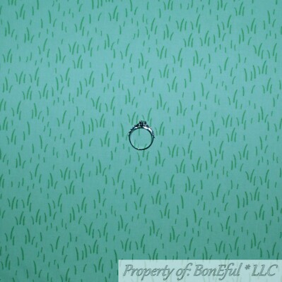 BonEFul Fabric FQ Cotton Quilt Mint Green Grass Meadow Woodland Texture Blender