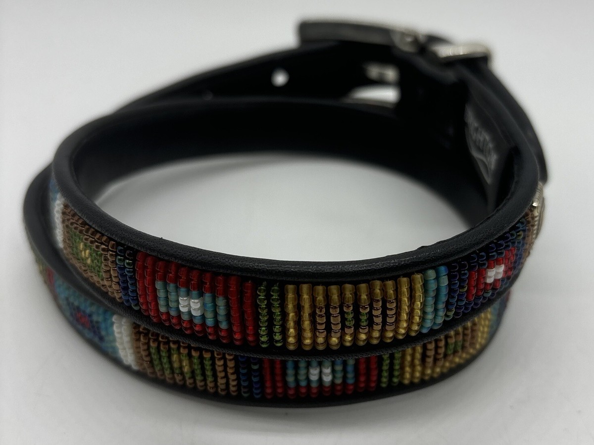 Brighton Beaded Fringed Western black belt with beads 26” adjustable in small Brighton Beaded Black Belts for Women for sale | eBay main image 2