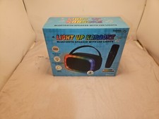 Light up Karaoke Bluetooth speaker with LED lights, wireless microphone