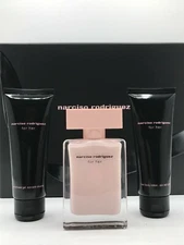 Narciso Rodriguez For Her 3pc Set Parfum Spray 1.6 oz Lotion Shower Gel 2.5 oz
