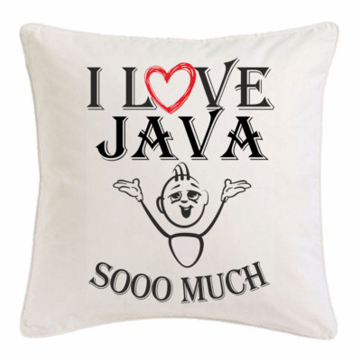I Love Java KISSENBEZUG 40X40cm Ich Liebe Java Weiss 104014