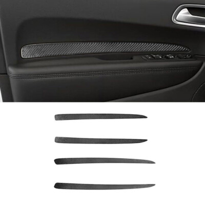 4Pcs For Dodge Durango 2014-2020 Carbon Fiber Interior Door Panel Cover Trim