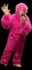 Pink Gorilla Ape Monkey Suit Halloween Dress Up Cosplay Adult Men Women Costume