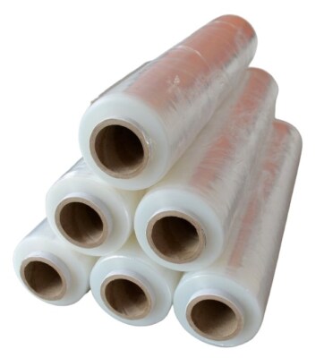 6 x Rollen Stretchfolie Palettenfolie Verpackungsfolie 23 my 2,5 kg transparent 