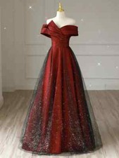 Long Evening Party Gowns Vestidos De Festa Off-Shoulder Glitter Pageant Women